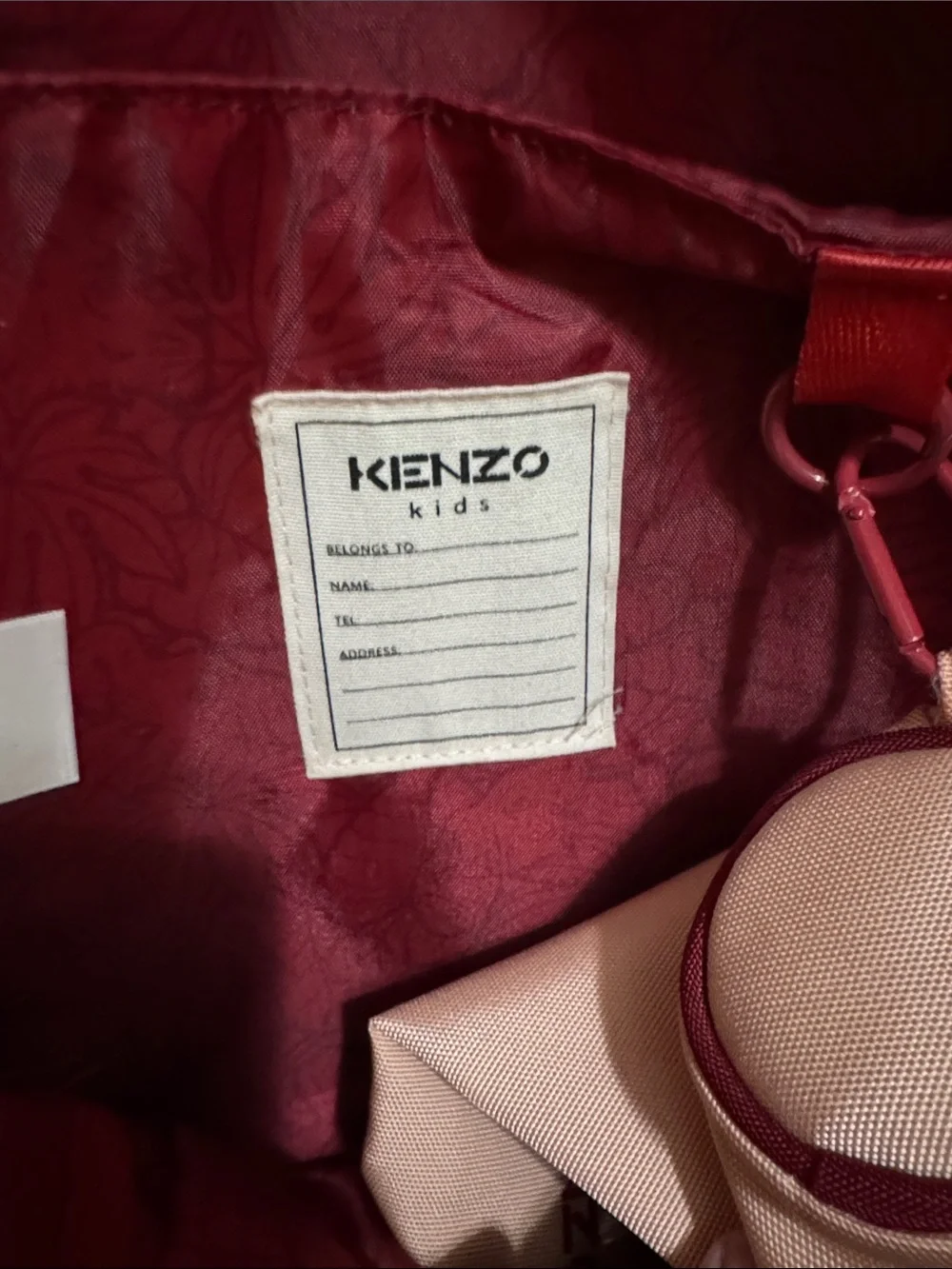Kenzo Pink Tiger Embroidered Backpack